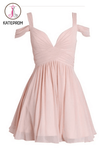 Ruched Chiffon Sweetheart Homecoming Dresses Prom Dresses KPH0077