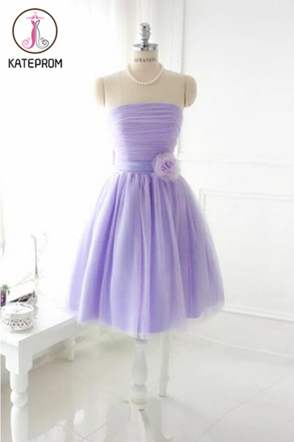 Elegant Strapless Tulle Prom Dresses Homecoming Dresses KPH0090
