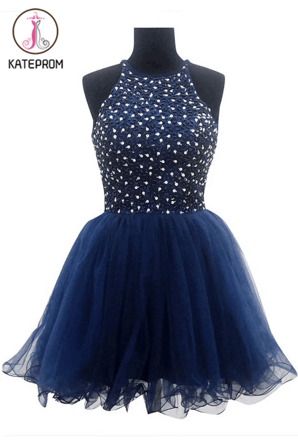 Ball Gown Navy Blue Prom Dresses Homecoming Dresses KPH0100