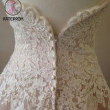 Light Pink Sweetheart Wedding Gown,Tulle Beach Wedding Dress,Lace Appliqued Bridal Dress KPW0045