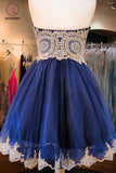 Kateprom A-line Short Sweetheart Strapless Tulle Homecoming Dress with Beading KPH0282