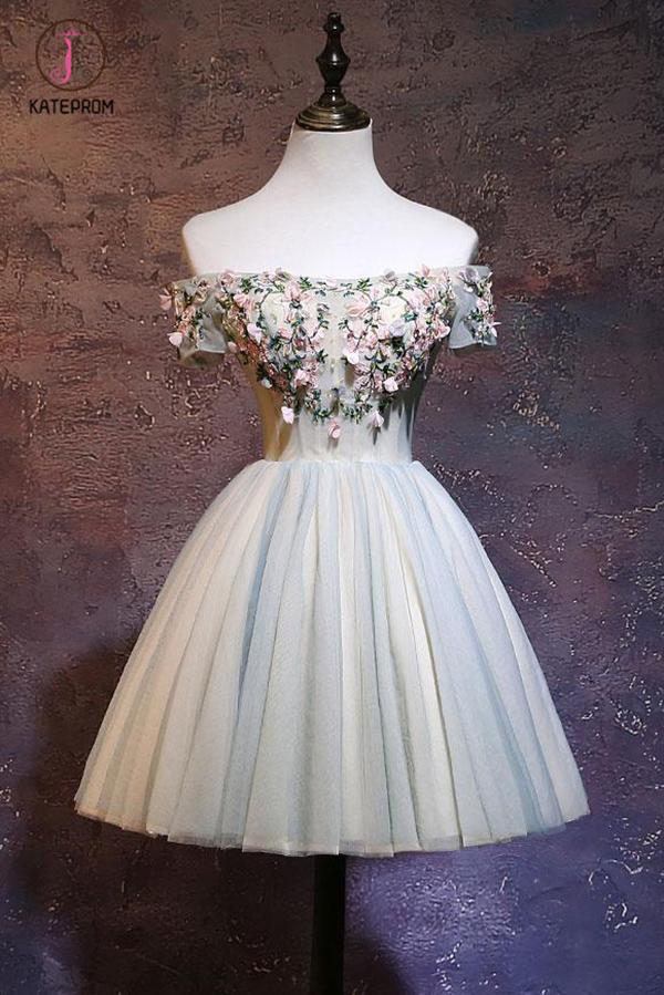slim fit dress slacks Zapaka Women Light Green Homecoming Dress with Ruffles Applique A-Line Tulle Short Party Dress, Light Green / US4 main image 0