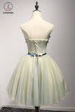 Kateprom A Line Sweetheart Cute Short Homecoming Dress with Appliques, Mini Short Dress with Belt KPH0364