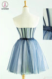 Kateprom Cute Sweetheart Tulle Homecoming Dress with Beads, A Line Appliqued Short Prom Dress KPH0424