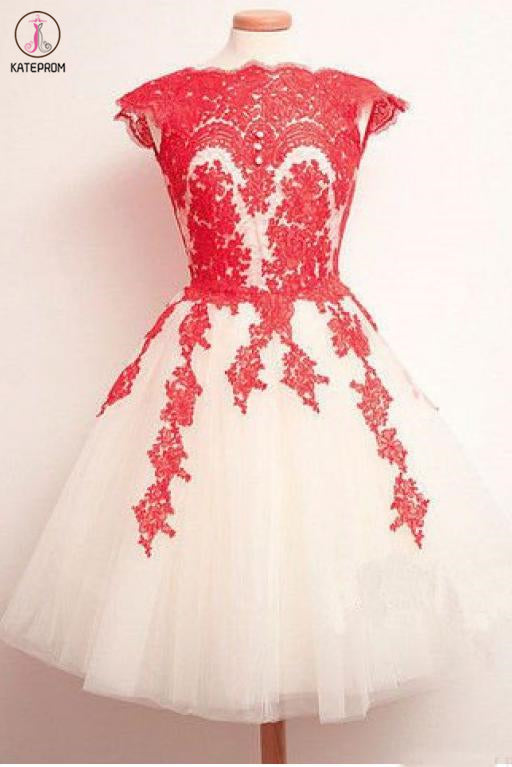 sachin and babi light blue dress Red Lace Applique Beaded Homecoming Dresses V Neck Tulle Short Prom Dr   Promfast