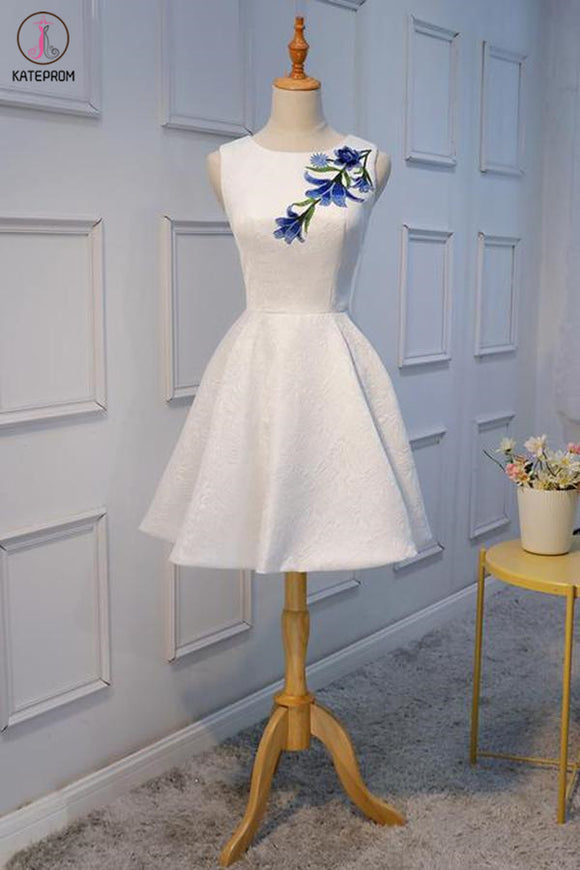 Kateprom Unique Simple Embroidery Junior Cheap Popular Short Homecoming Dresses KPH0468