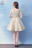 Kateprom Cute Short Sleeves A Line Homecoming Dresses, Charming Short Graduation Dresses KPH0509