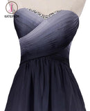 Kateprom High Low Sweetheart Ombre Prom Dress, Unique Pleated Homecoming Dress with Sequins KPP0872
