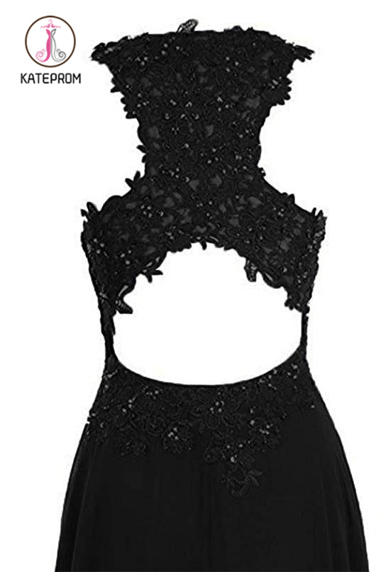 Kateprom Black and Red Sleeveless Ombre Prom Dresses, A Line Lace Appl –  kateprom