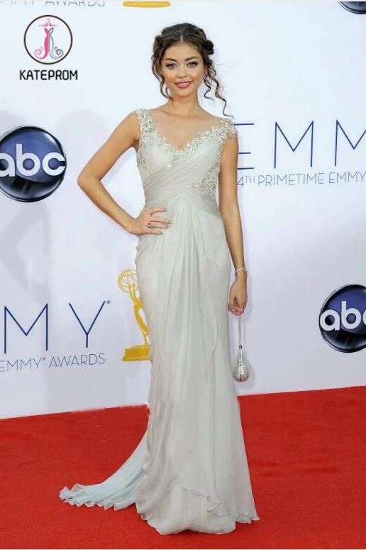 Kateprom Elegant Straps Beading Sleeveless Floor-Length Chiffon Formal Dresses with Appliques KPP0955