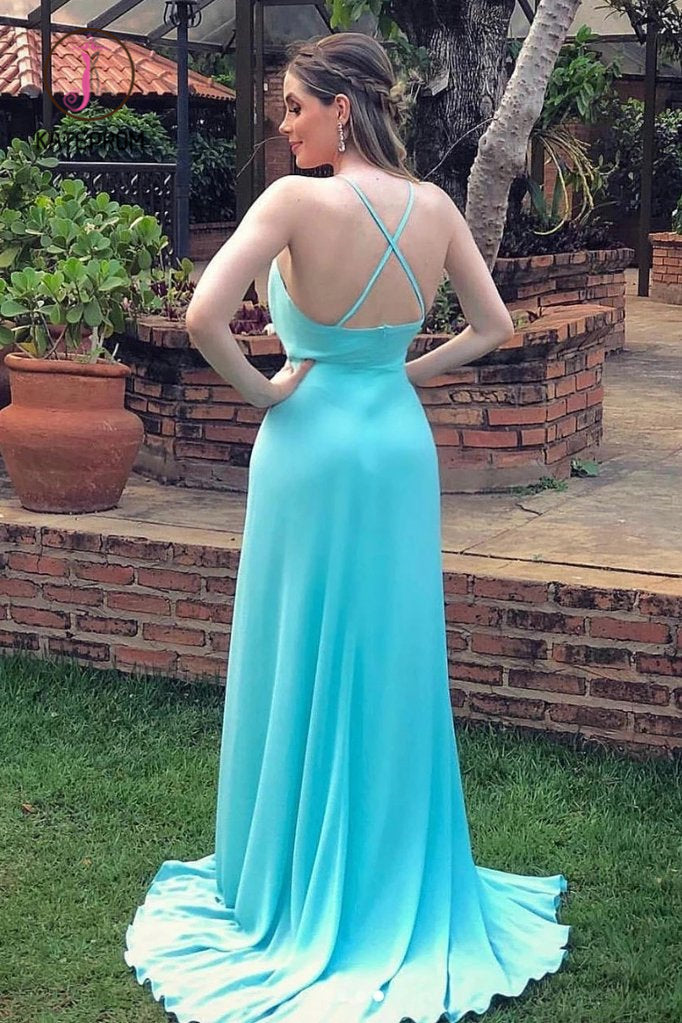 Kateprom Sexy Spaghetti Strap Side Slit Long Evening Dresses, Flowy Lo –  kateprom