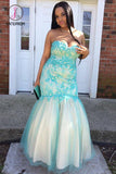 Kateprom Unique Sweetheart Mermaid Plus Size Prom Dress with Appliques, Floor Length Dress KPP1034