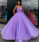 Kateprom Blue Ball Gown Sweetheart Prom Dress, Princess Floor Length Tulle Quinceanera Dresses KPP1050