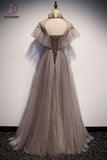 Kateprom Floor Length High Neck Sparkly Prom Dress with Ruffles, A Line Shinny Evening Dress KPP1070