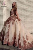 Kateprom Ball Gown Sweetheart Prom Dress with Appliques, Gorgeous Puffy Party Dresses KPP1140
