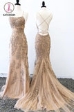 Kateprom Sexy Mermaid Prom Dresses Criss Cross Back Evening Dresses, Hot Selling Long Formal Dress KPP1162