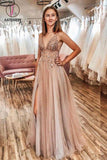 Kateprom Spaghetti Straps Floor Length Beading Prom Dress with Rhinestone, Floor Length Evening Dress KPP1219