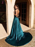 Kateprom A-Line Spaghetti Straps Long Prom Dresses Cheap Formal Gowns KPP1254