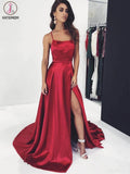 Kateprom A-Line Spaghetti Straps Long Prom Dresses Cheap Formal Gowns KPP1254