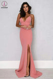 Kateprom Sexy Sheath Split Spaghetti Straps Mermaid Prom/Formal Dress KPP1252