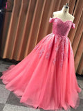 Kateprom Ball Gown Sweetheart Cap Sleeve Lace Appliques Prom Dress KPP1258