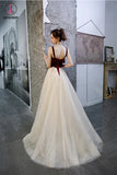 Kateprom A Line Straps Sleeveless Long Party Dress with Appliques, Charming Long Prom Dresses KPP1298