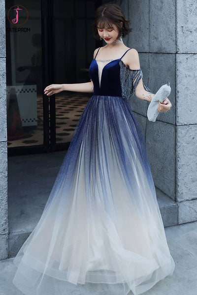blue ombre prom dress Kateprom Spaghetti Straps Long with Tassels, Uni – kateprom Women's US Size:8 Purple Quinceanera Dresses with Summer sale have for any occasion.