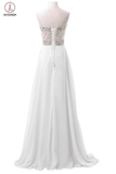 White Chiffon Sweetheart Beaded Long Prom Evening Dresses KPP0065