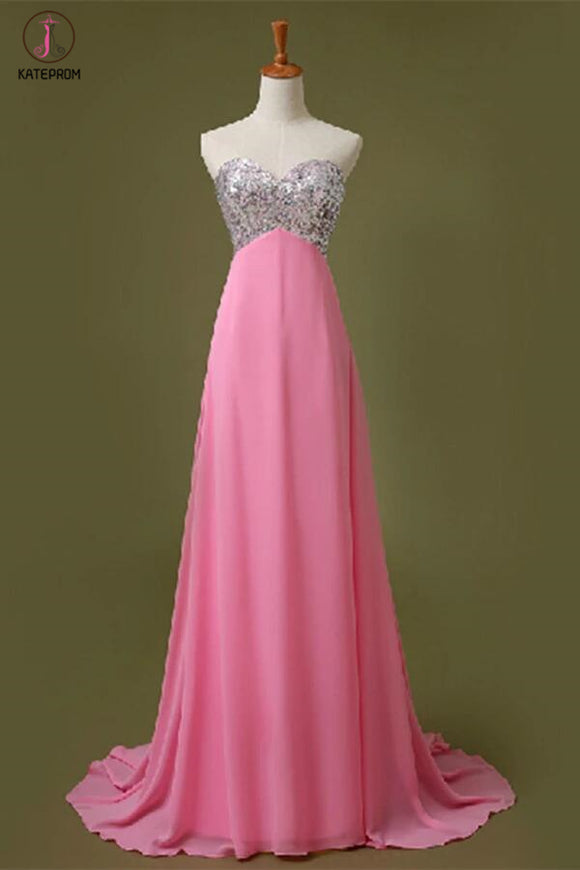 Sweetheart A-Line Beading Chiffon Prom Dress KPP0073