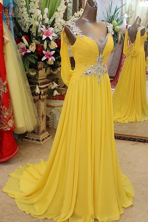 Charming Backless Long Chiffon Prom Dress KPP0080