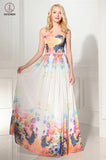 New Arrival Charming Simple Printing Long Prom Dress KPP0101