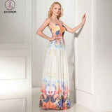 New Arrival Charming Simple Printing Long Prom Dress KPP0101