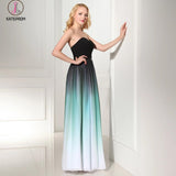 Custom Made Ombre A-Line Chiffon Long Prom Dress KPP0102