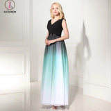 Newest Ombre V-Neck Long Prom Dress Evening Dress KPP0104