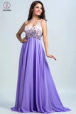One-Shoulder Chiffon Prom Dresses Homecoming Dress with Beading KPP0115
