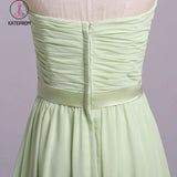 Simple Sweetheart Chiffon Prom Dress, Long Pleated Sleeveless Bridesmaid Dresses KPB0140