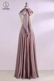 Blush Convertible Prom Bridesmaid Dress, Cheap Floor Length Bridesmaid Dresses KPB0178