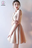 A-Line V-Neck Straps Homecoming Dress,Short Sleeveless Prom Dress,Mini Graduation Dress KPH0184