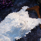 White Sleeveless Homecoming Dress Appliqued A-line Flower Short Prom Dress Party Dress KPH0202