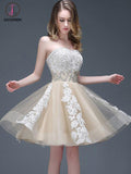 Strapless Sweetheart Appliqued Homecoming Dress with Beading Waist,Elegant Prom Dresses KPH0209