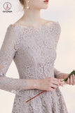 Temperament Long Sleeve Off-shoulder Lace Homecoming Dress,Short Prom Gown KPH0213