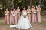 Unique Emerald Floor length Sleeveless Bridesmaid Dresses,Long Prom Gowns KPB0054
