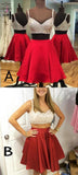 Two Piece Open Back Short Homecoming Dress with Sequined,Mini Graduation Dress KPH0104