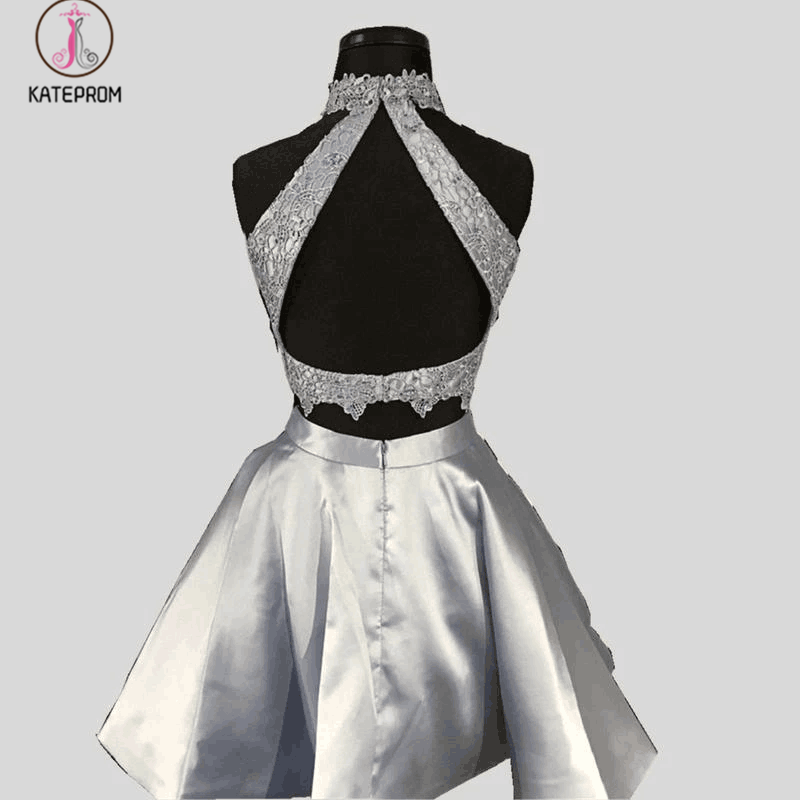 Princess Halter Two Piece Homecoming Dresses,Mini Sleeveless Lace Shor kateprom Princess Halter Two Piece Homecoming Dresses,Mini Sleeveless Lace Shor kateprom