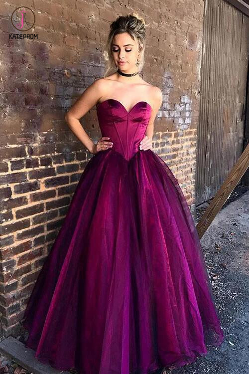 dark magenta prom dress Ellie Wilde EW36083 A Line Lace Long Formal Prom Dress