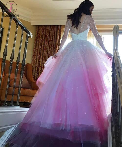 pink and white dresses Destene Floral Maxi Dress line Princess White Wedding Dress A-line Colorful Pink and White