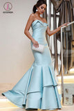 Floor Length Strapless Mermaid Evening Dress, Sexy Unique Long Prom Dress KPP0537