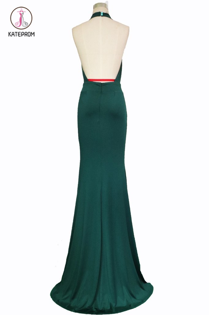 Sexy Halter Mermaid Prom Dress Jade Backless Long Evening Dress KPP066 kateprom Sexy Halter Mermaid Prom Dress Jade Backless Long Evening Dress KPP066 kateprom