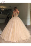 Sparkly Spaghetti Strap Beaded Ball Gown Prom Dress, Long Tulle Quinceanera Dresses KPP0726