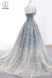 Puffy Gold Lace Quinceanera Dress, Princess Unique Sweet 16 Dresses Prom Dresses KPP0755